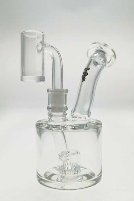 TAG 5.5" Super Slit Froth Puck Dab Rig with Showerhead Percolator and Quartz Banger - Front View