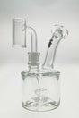 TAG 5.5" Super Slit Froth Puck Dab Rig with Showerhead Percolator and Quartz Banger - Front View