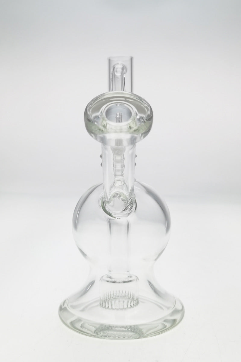 TAG 6" Bellow Globe Rig with Fixed Froth Showerhead Percolator, 14MM Female Joint, Front View