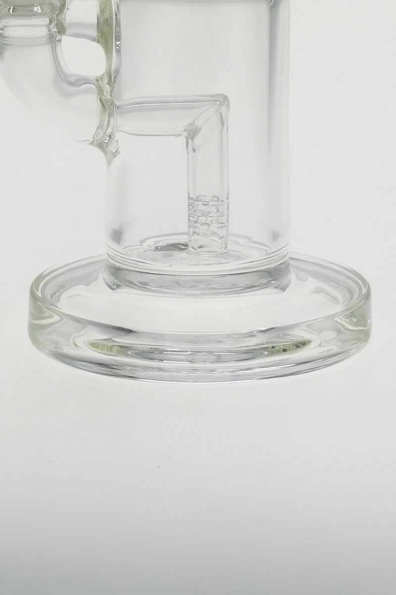 TAG 6" Bent Neck Dab Rig with Multiplying Diffuser, 10MM Female Joint, Clear Glass, Front View