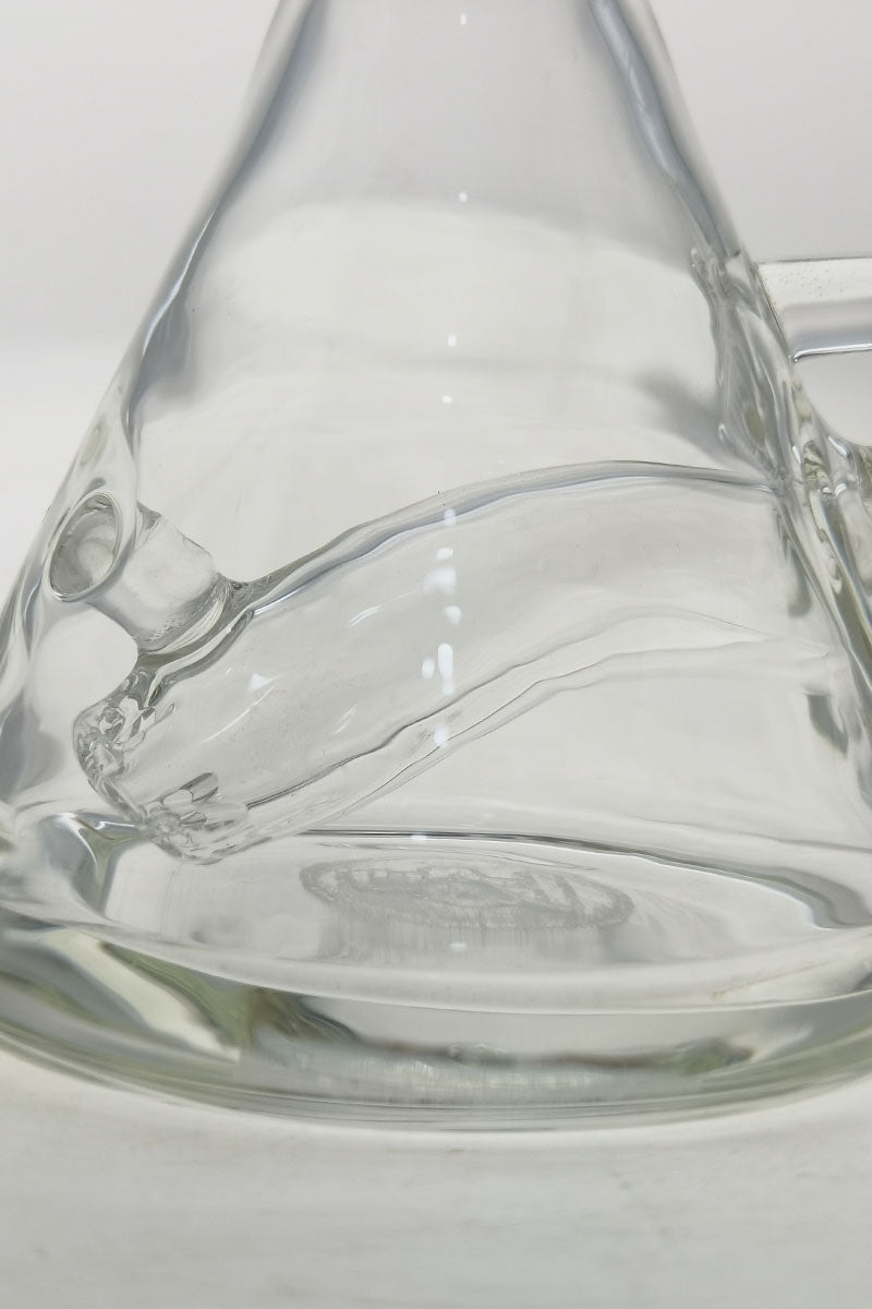 TAG 6" Bent Neck Fixed Stem Beaker, 14MM Female Joint, Clear Quartz, Close-Up