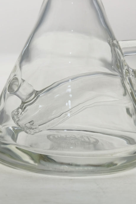 TAG 6" Bent Neck Fixed Stem Beaker, 14MM Female Joint, Clear Quartz, Close-Up