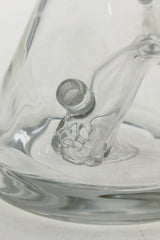 Close-up of TAG 6" Bent Neck Fixed Stem Beaker with 14MM Female Joint, Thick Ass Glass