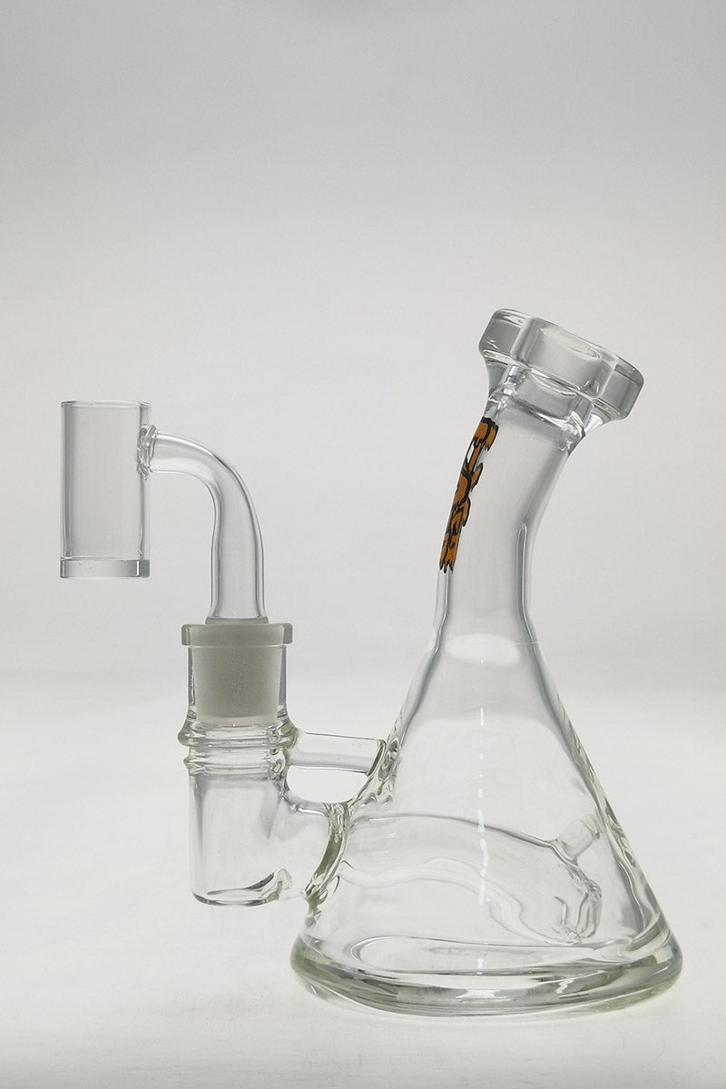 TAG 6" Bent Neck Beaker Dab Rig with Fixed Stem and 14MM Female Quartz Banger, Front View