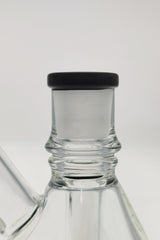 TAG 6" Showerhead Puck Pyramid Rig with 14MM Male Joint, Clear Glass, Close-Up Side View