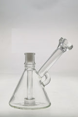TAG 6" Fixed Showerhead Puck Pyramid Dab Rig with 14MM Male Joint, clear glass, side view