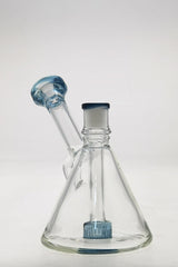 TAG 6" Fixed Showerhead Puck Pyramid Rig with 14MM Male Joint, Clear Glass, Side View