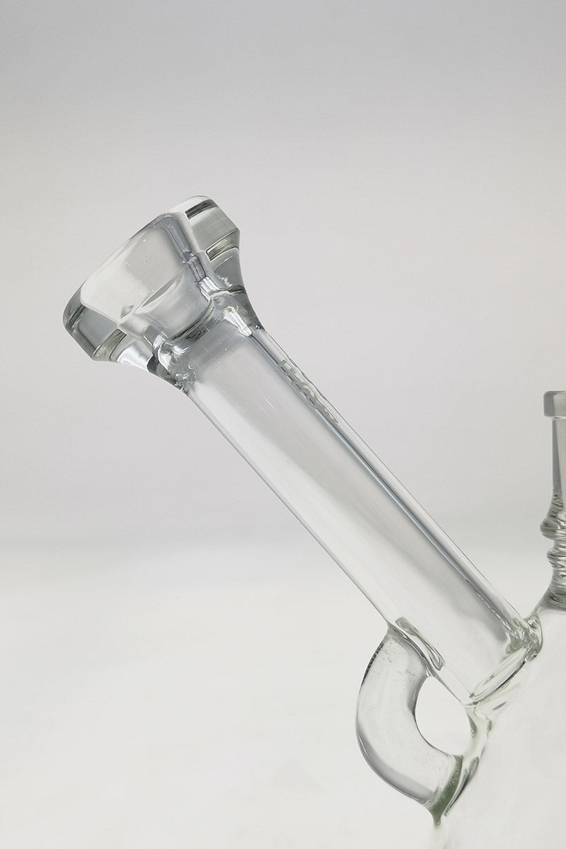 TAG 6" Fixed Showerhead Puck Pyramid Rig with Quartz Banger - Angled Side View