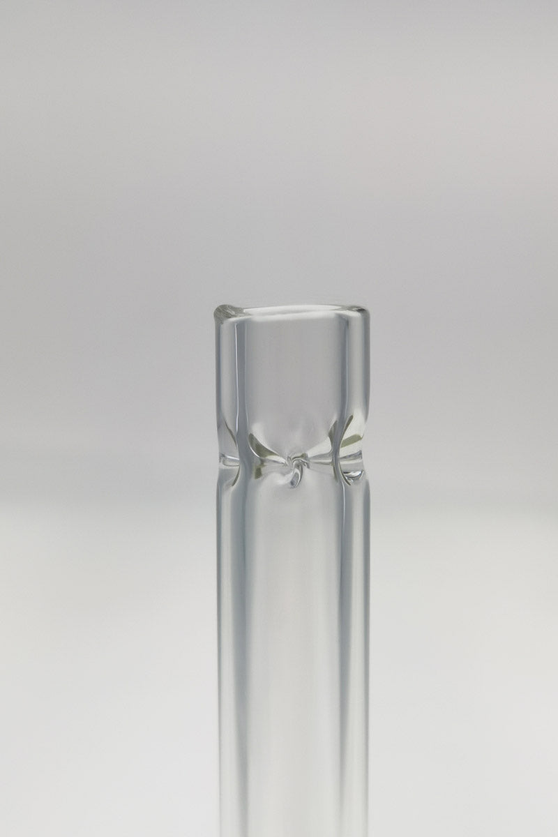 TAG 6" One Hitter Chillum with Pinched Screen, Clear Glass, Front View on Seamless White
