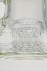 Close-up of TAG 6.5" Bent Neck Bong with 12-Arm Diffuser and Bellow Base