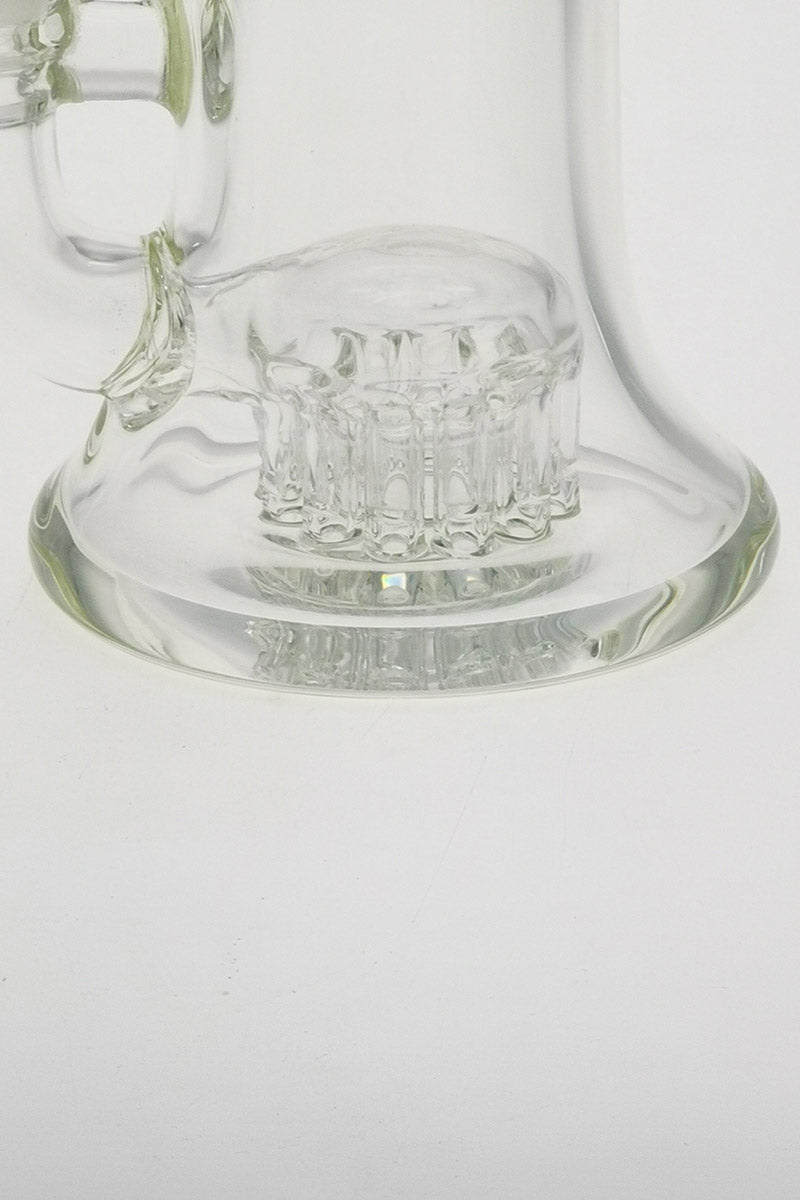 Close-up of TAG 6.5" Bent Neck Bong with 12-Arm Diffuser and Bellow Base, 50x5MM
