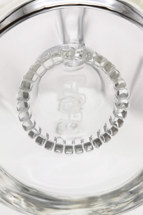 TAG - 6.5" Super Slit Froth Puck Rig close-up showing detailed slitted showerhead percolator.