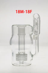 TAG 6.5" Super Slit Matrix Ash Catcher 18MM Male to Female, Clear Glass, Front View