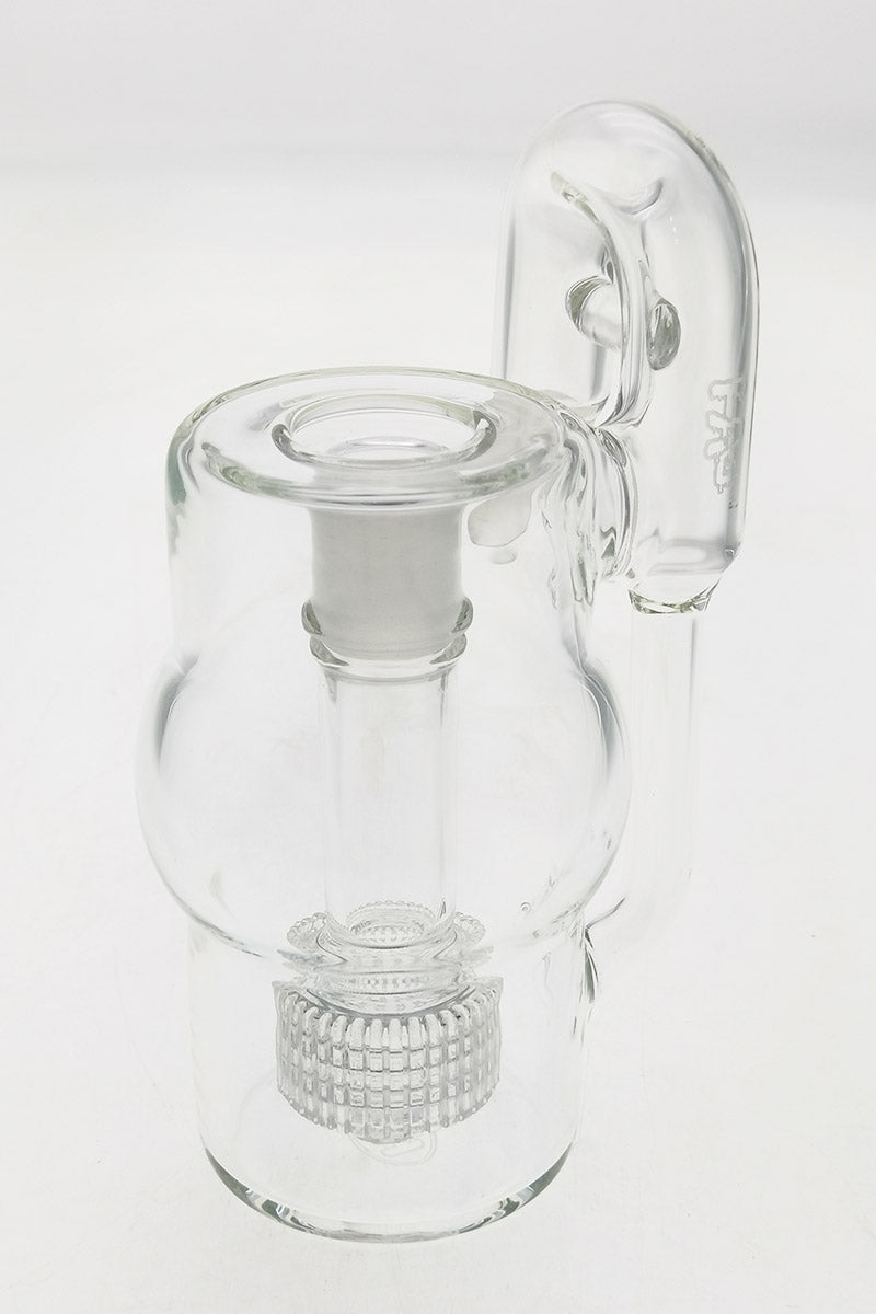 TAG 6.50" Super Slit Matrix Ash Catcher 65x5MM, 18MM Male to Female, Clear Glass, Side View