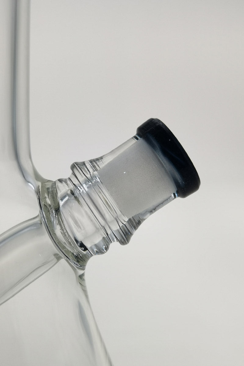 Close-up of TAG 7" Beaker with Fixed Showerhead Downstem, 10MM Female Joint, 4MM Thick