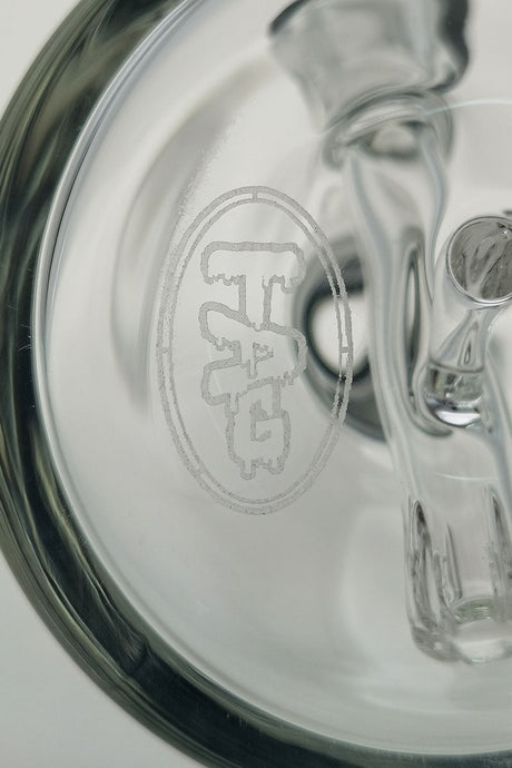 Close-up of TAG 7" Beaker Base with Fixed Showerhead Downstem, 10MM Female Joint, 32x4MM