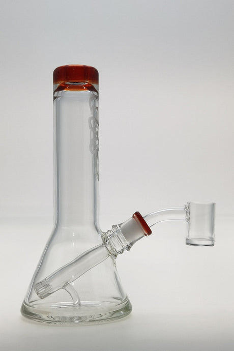 Thick Ass Glass 7" Quartz Beaker Dab Rig, Fixed Showerhead Downstem, Side View