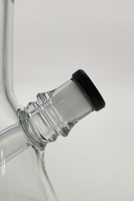 TAG 7" Beaker Dab Rig with Fixed Showerhead Downstem, 10MM Female Joint, Close-up Side View