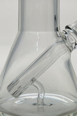 Close-up of TAG 7" Beaker Base with Fixed Showerhead Downstem, 10MM Female Joint, Clear Glass