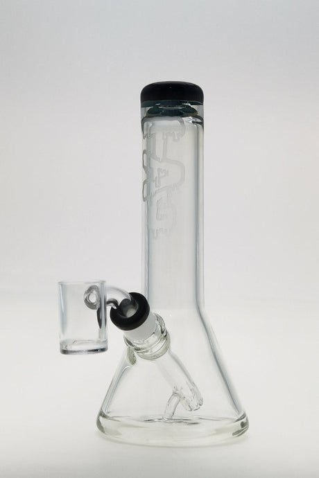 TAG 7" Beaker Dab Rig with Fixed Showerhead Downstem and Knight Rider Accents front view