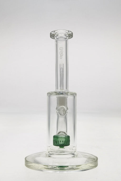 Thick Ass Glass 7" Quartz Bent Neck Rig with Showerhead Diffuser, Clear 14mm Female Joint, Front View