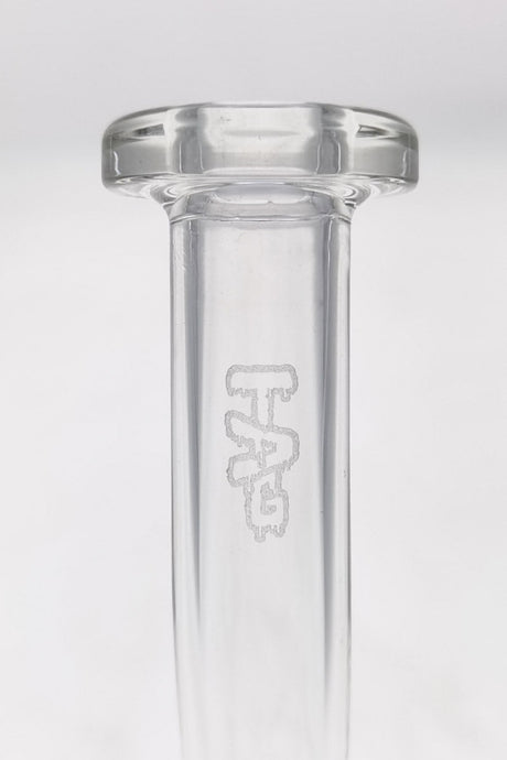 Close-up of Thick Ass Glass 7" Quartz Bent Neck Rig with Showerhead Diffuser
