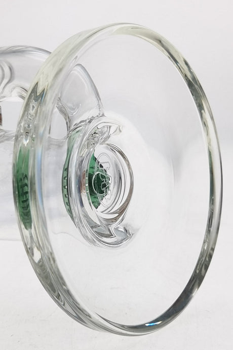 Close-up of Thick Ass Glass 7" Quartz Bent Neck Rig showing the Showerhead Diffuser detail