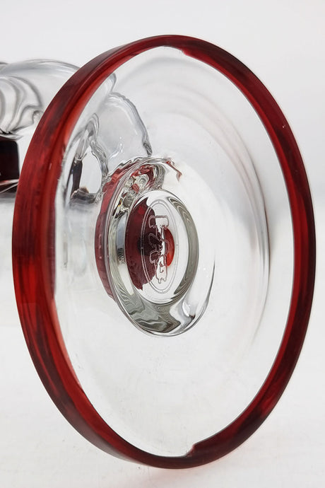 Close-up of Thick Ass Glass 7" Quartz Rig with Bent Neck and Showerhead Diffuser, 14mm Female Joint