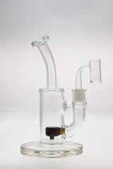 TAG 7" Bent Neck Dab Rig with Fixed Showerhead Puck Diffuser, 14MM Female Joint, Front View