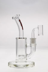 TAG 7" Bent Neck Dab Rig with Fixed Showerhead Puck Diffuser, 14MM Female Joint, Side View