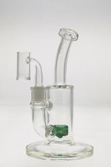 TAG 7" Bent Neck Dab Rig with Fixed Showerhead Puck Diffuser, Green Stardust Logo