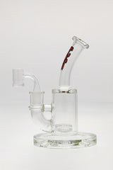TAG 7" Bent Neck Dab Rig with Fixed Showerhead Puck Diffuser, 14MM Female Joint, and Wavy Red Label