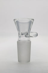 TAG 18-19mm Bong Bowl with 7 Hole Disc Screen and Handle, Front View