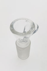 TAG 18-19mm Glass Bong Slide with 7 Hole Disc Screen and Handle, Clear, Front View