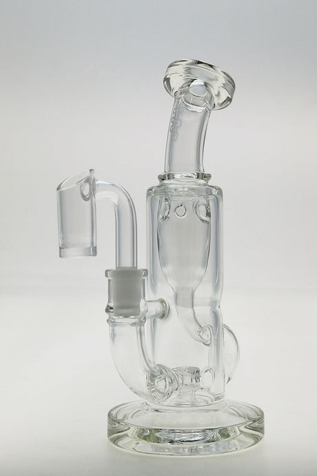 TAG 7" Micro Super Slit Puck Mini Klein Bong, 38x4MM with Showerhead Percolator, Front View