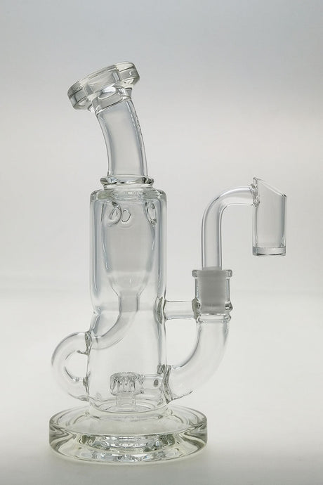TAG 7" Micro Super Slit Puck Mini Klein Bong with Showerhead Percolator, 10mm Female Joint, Front View
