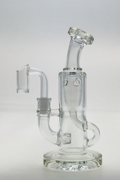 TAG 7" Single Hammer Head Mini Klein Bong with 10mm Female Joint and Wavy Logo - Clear