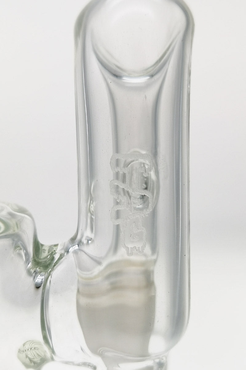 TAG 7.25" Super Slit UFO Ashcatcher with Recycling E.C., Clear Glass, Close-up Side View