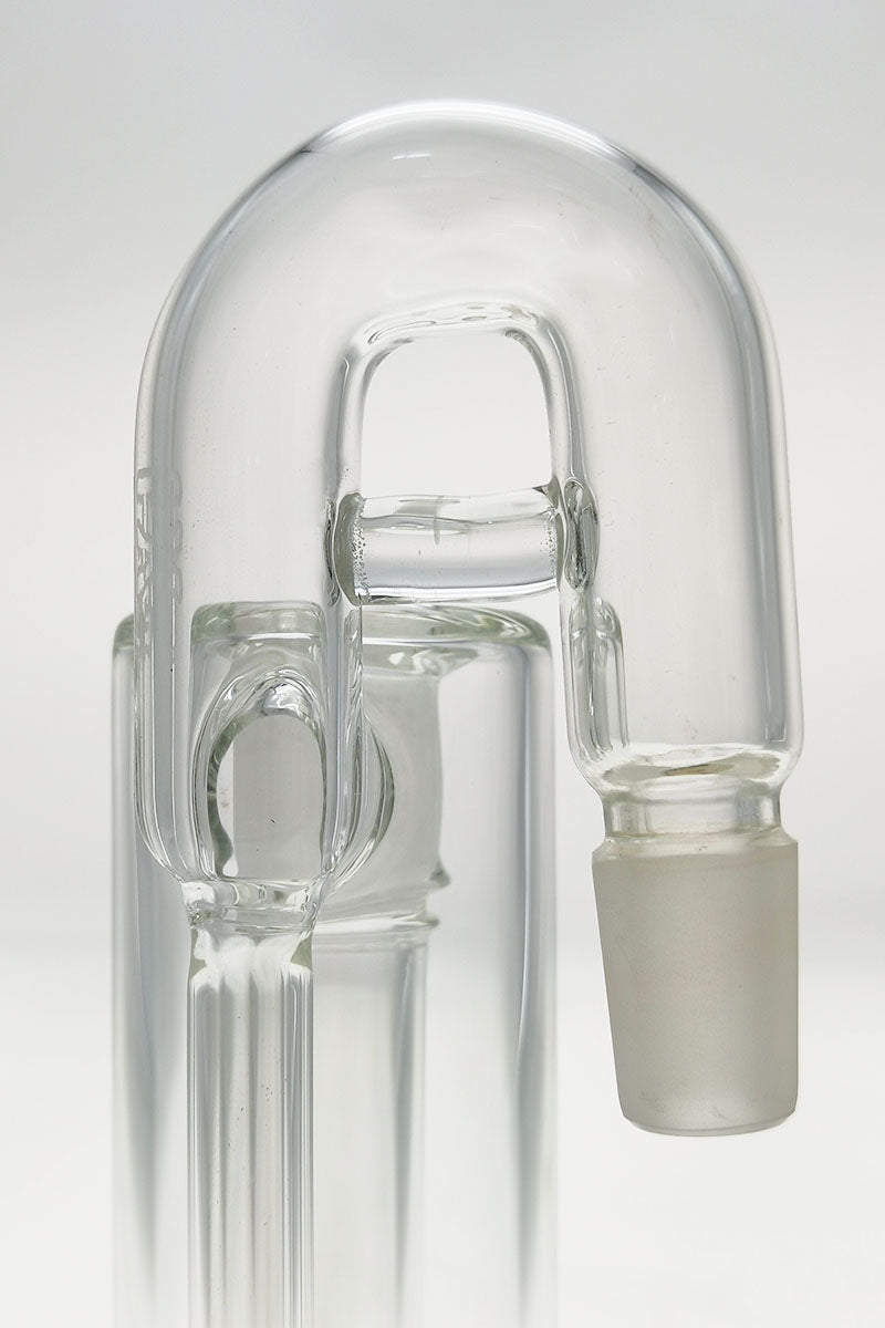 Thick Ass Glass 7.25" UFO Percolator Ashcatcher with 18MM Joint, Clear Glass, Front Angle