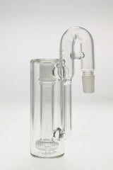 Thick Ass Glass 7.25" UFO Percolator Ashcatcher with 18MM joint and Recycling E.C. side view on white