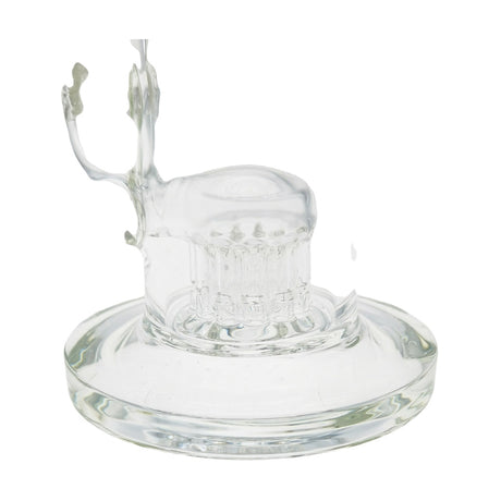 Close-up of TAG 7.5" Bent Neck Bong with 12-Arm Tree Diffuser and Clear Base
