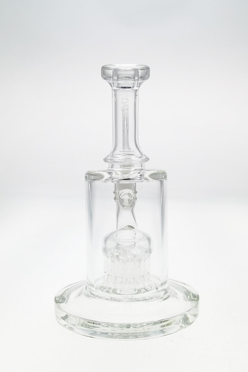 Thick Ass Glass 7.5" Bent Neck Bong with Clear 12-Arm Tree Percolator Front View