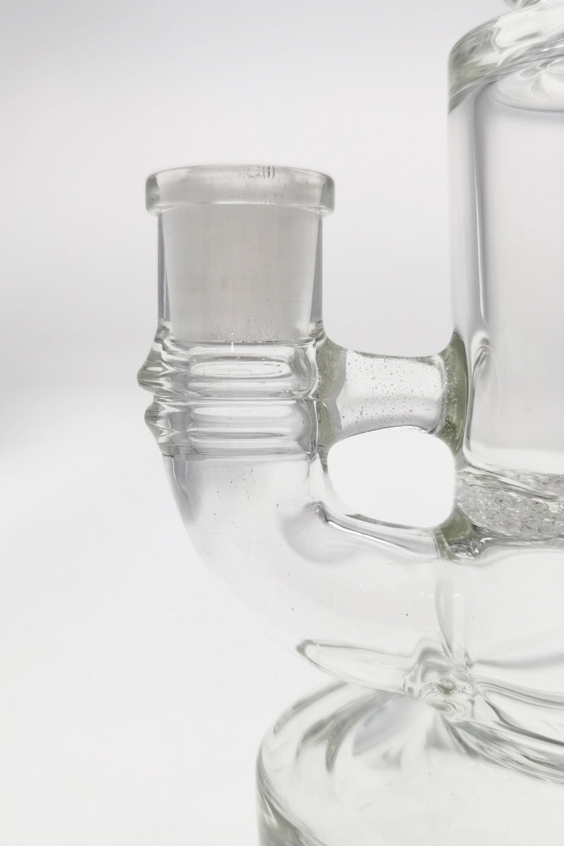 TAG 7.5" Bent Neck Dab Rig with Fritted Disc, 50x5MM, 14MM Female Joint - Clear Glass