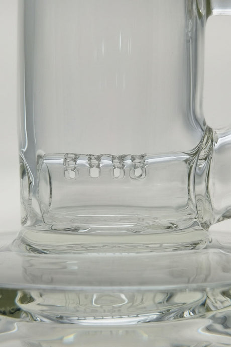 Close-up of TAG 8" Bent Neck Bong with Inline Diffuser, 14MM Female Joint, 4MM Thick Glass