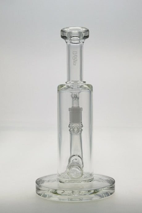 Thick Ass Glass 8" Bent Neck Bong, Inline Diffuser, 14MM Female, Clear Front View