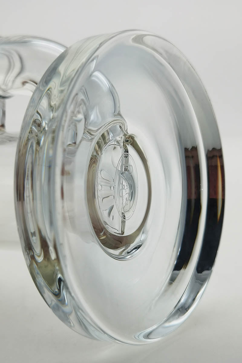 Close-up of TAG 8" Bent Neck Bong with Inline Diffuser, 14MM Female Joint, 4mm Thick Glass