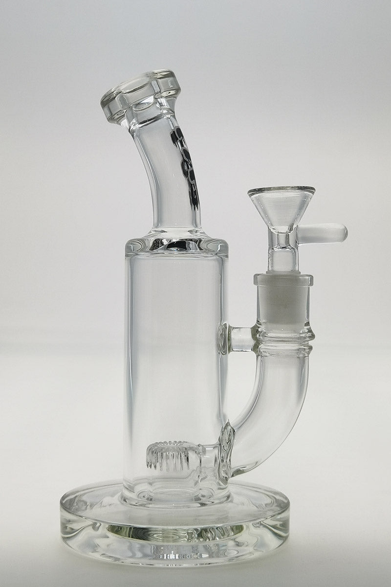 TAG 8" Bent Neck Bong with Super Slit Puck Percolator and 14mm Female Joint, Front View
