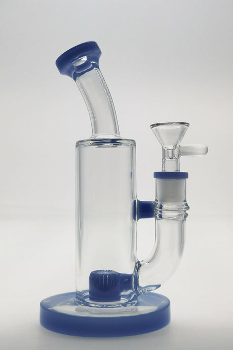 TAG 8" Bent Neck Bong with Super Slit Puck Percolator, 14mm Female Joint, and 4mm Thickness