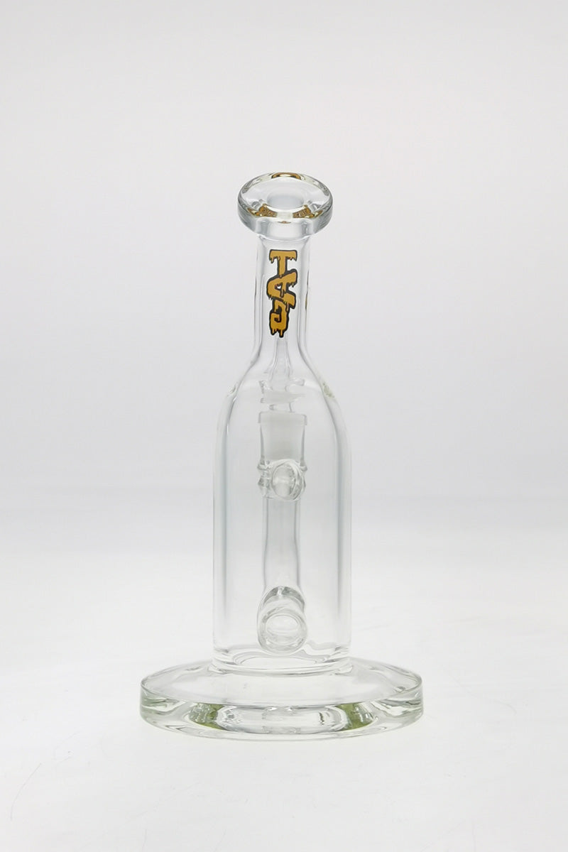 TAG 8" Bent Neck Inline Diffuser Dab Rig, 50x5MM, 14MM Female Joint, Front View