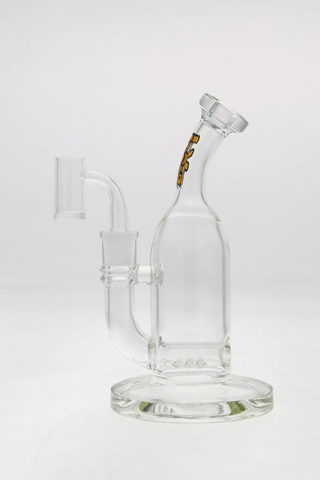 TAG 8" Bent Neck Inline Diffuser Dab Rig with Wavy Orange Label - Front View
